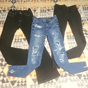3-for-1 American Eagle The Dream Jean Hi Rise Jegging Black/Blue Denim Size 2